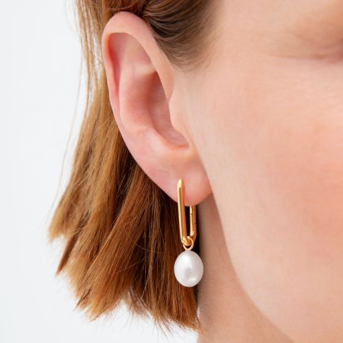 Gold Baroque Pearl Earring Drops