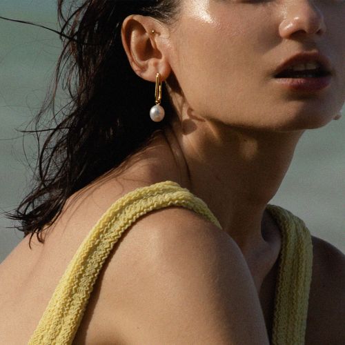 Gold Baroque Pearl Earring Drops