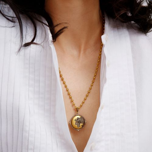 Mythology Spinning Globe Charm Pendant