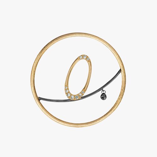 Hoopla 18ct Yellow Gold Diamond O Pendant Drop