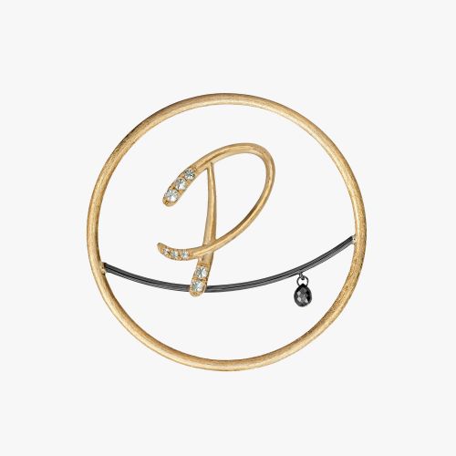Hoopla 18ct Yellow Gold Diamond P Pendant Drop