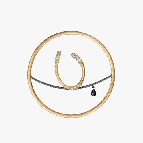 Hoopla 18ct Yellow Gold Diamond U Pendant Drop