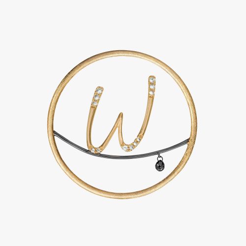 Hoopla 18ct Yellow Gold Diamond W Pendant Drop