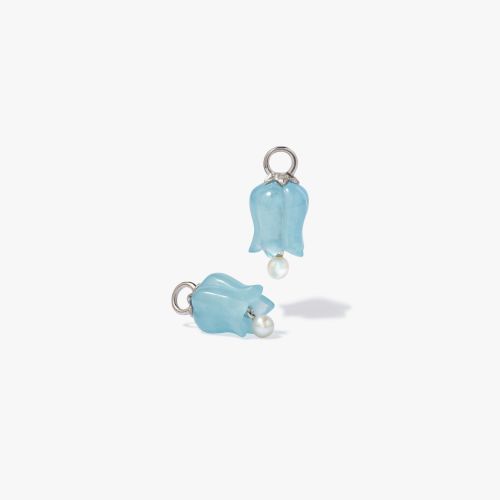 Tulips 18ct White Gold Aquamarine Earring Drops