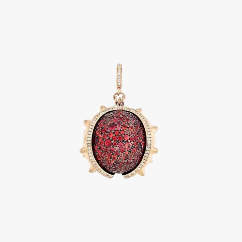 18ct Rose Gold and Sapphire Conker Seed Pendant