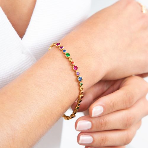 Whoopsie Daisy Rainbow Tennis Bracelet