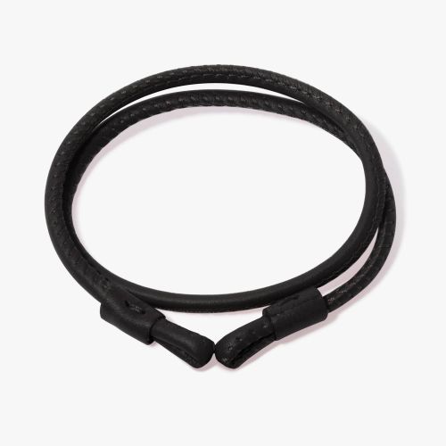 35cms Black Leather Bracelet