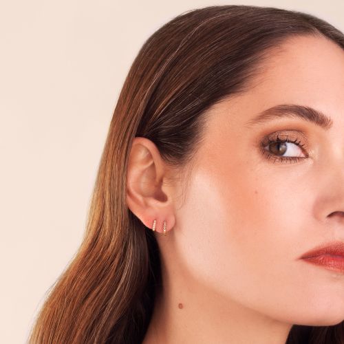 Dusty Diamonds 10mm Hoop Earring