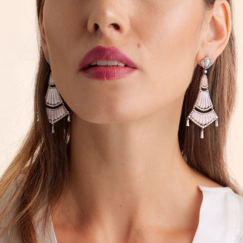 Flamenco 18ct White Gold 3.96 ct Diamond Earrings