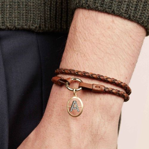 Leather Gold Lovelink Bracelet