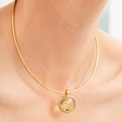 Sweetie Olive Quartz Choker Necklace