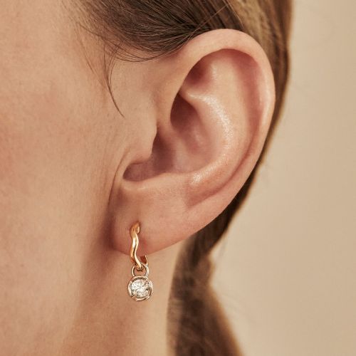 Whoopsie Daisy Small Hoop 0.50ct Diamond Earrings