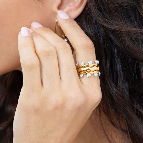 Whoopsie Daisy Diamond & 4mm Ring Stack