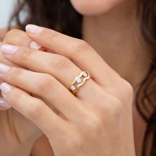 Whoopsie Daisy Diamond & 2mm Ring Stack