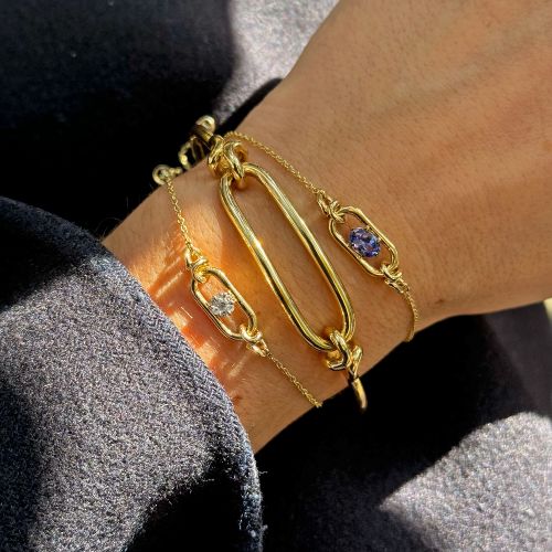 Gem Set Diamond April Bracelet
