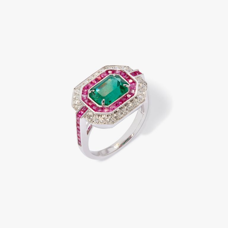 Emerald and Sapphire Ring main product photo