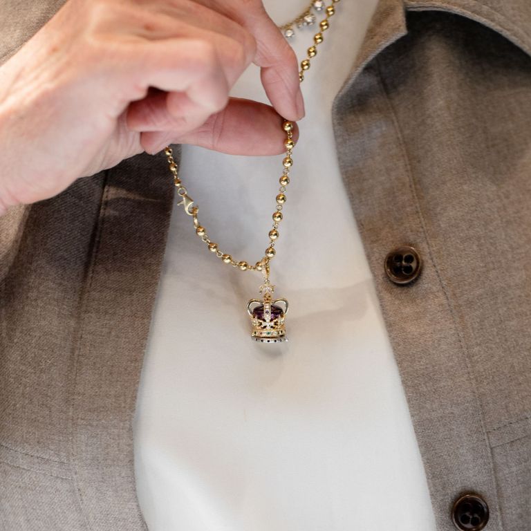 Coronation Crown Locket Charm Pendant