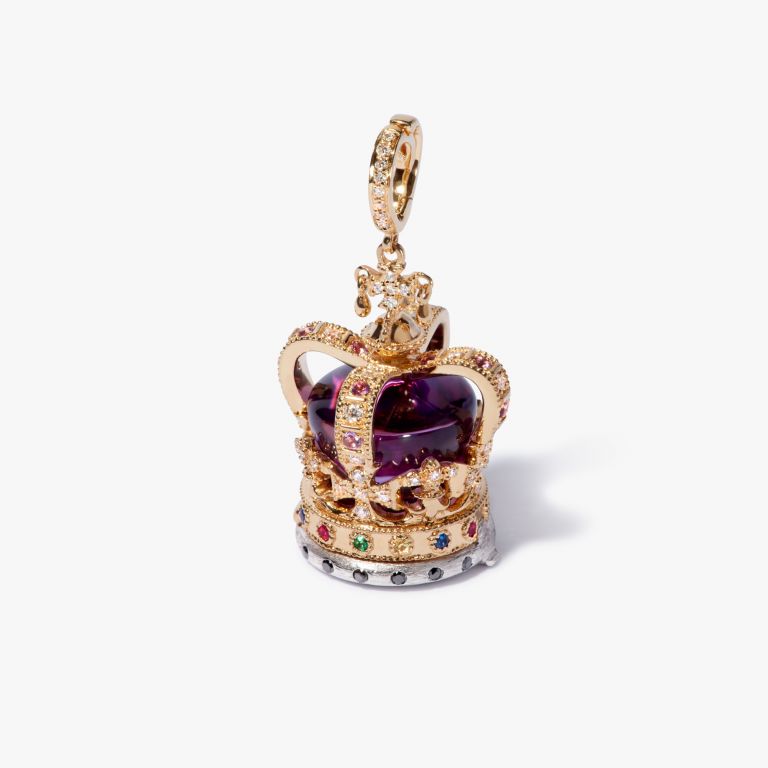 Coronation Crown Locket Charm Pendant