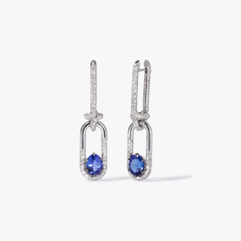 Knuckle Dust Tanzanite & Diamond Earrings main product photo