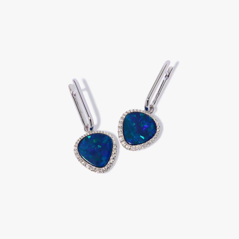 Opal Doublet & Diamond Earrings main product photo