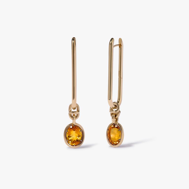 Knuckle Citrine Long Earrings main product photo