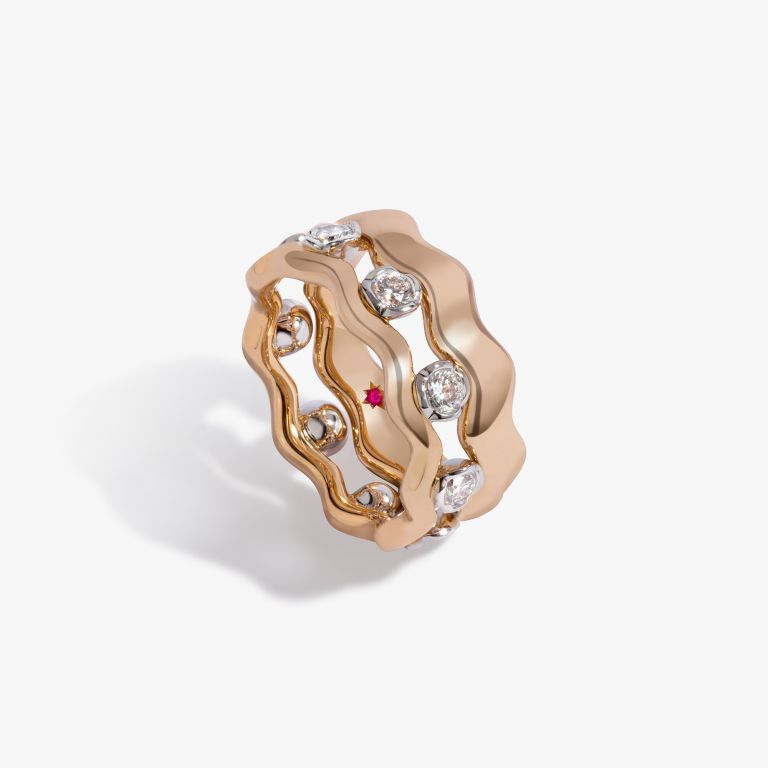 Whoopsie Daisy Diamond & 4mm Ring Stack