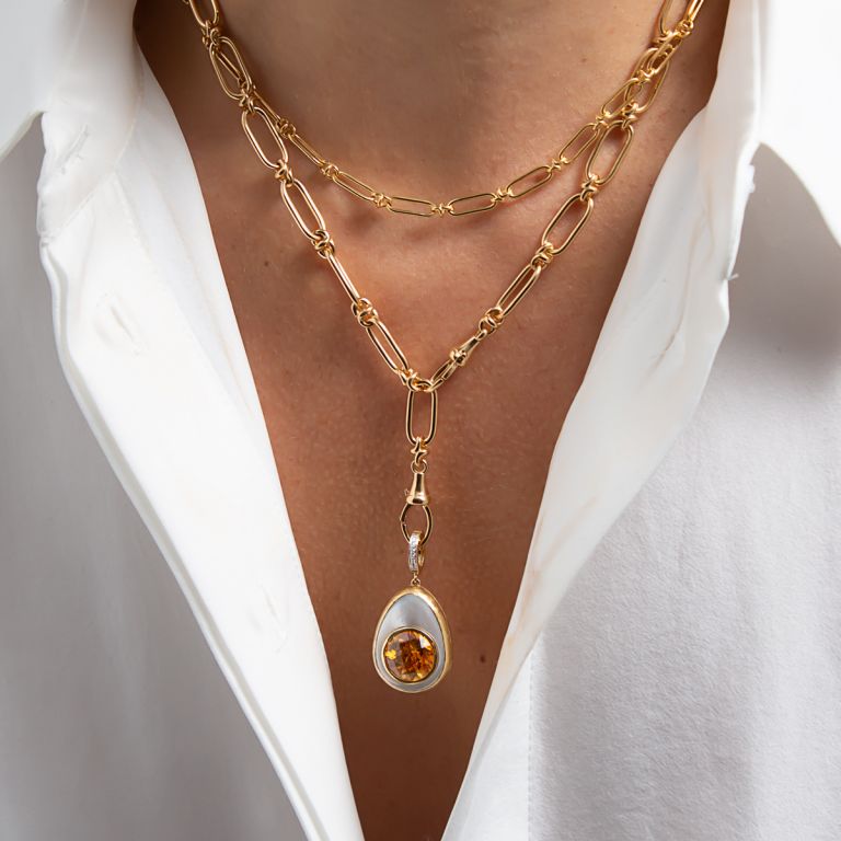 Golden Egg Locket Necklace