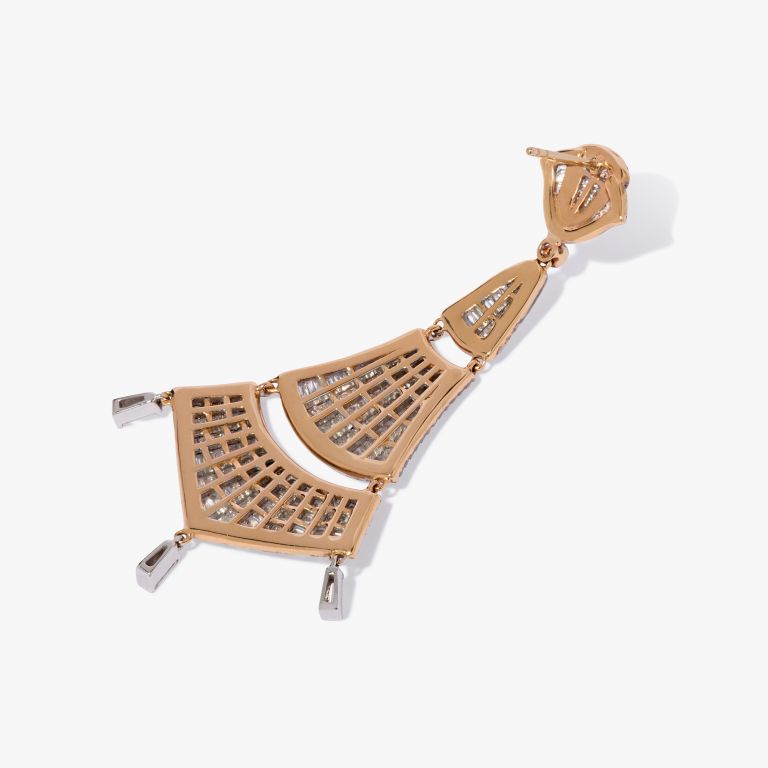 Flamenco 18ct Rose Gold 6.94ct Diamond Earrings