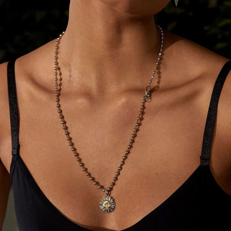 Gold Lattice Ball Chain Necklace