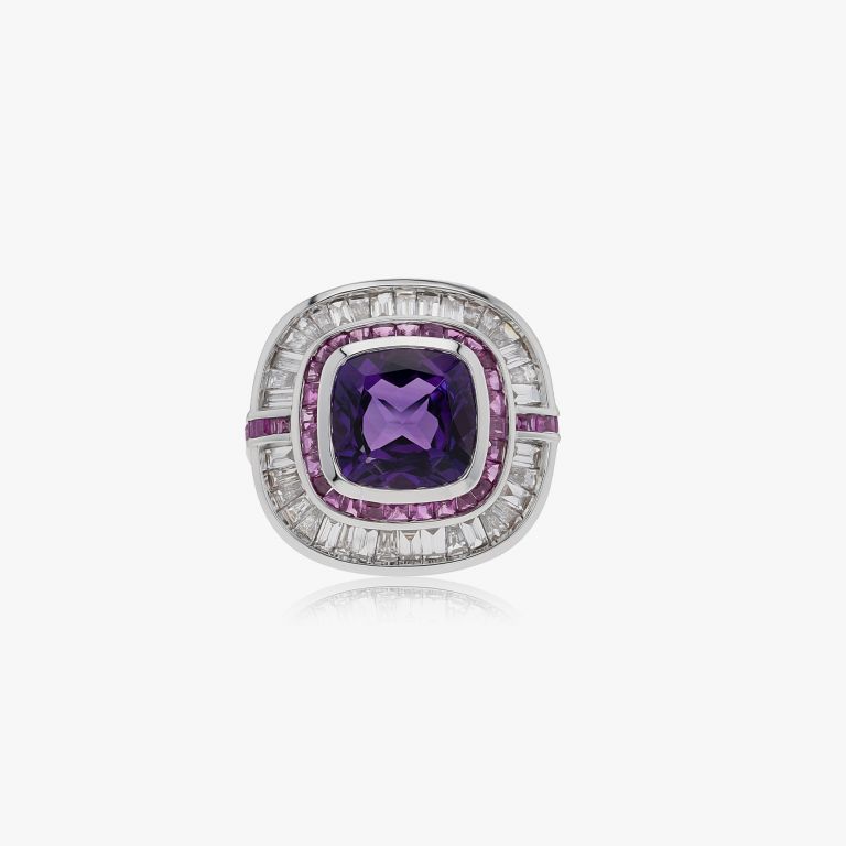 Amethyst and Diamond Ring
