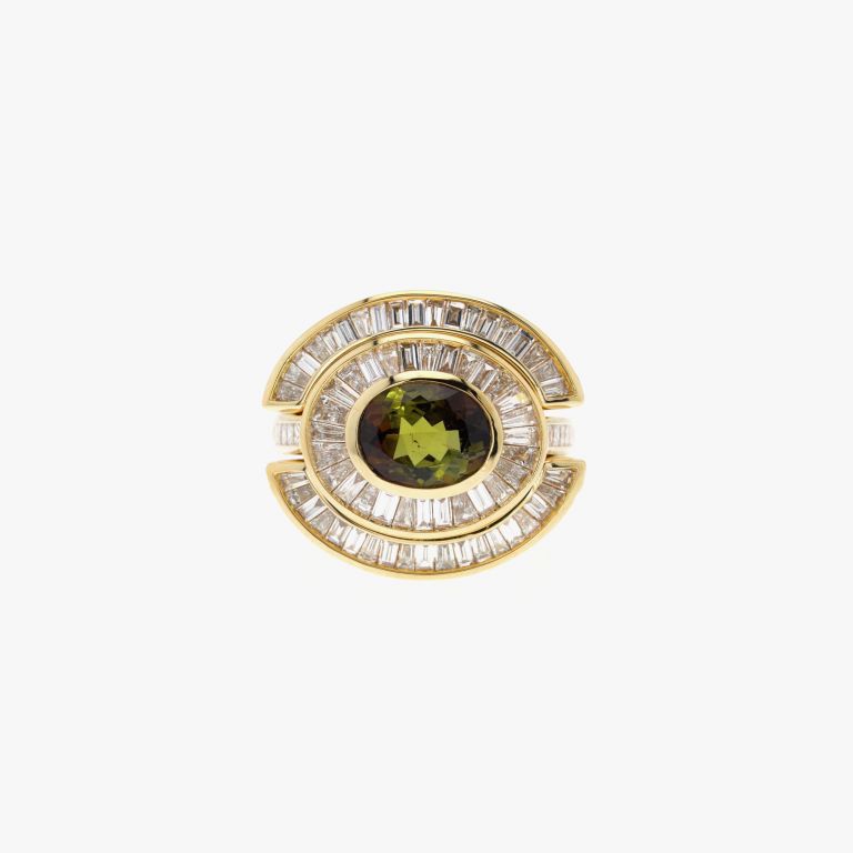 Andalusite and Diamond Ring