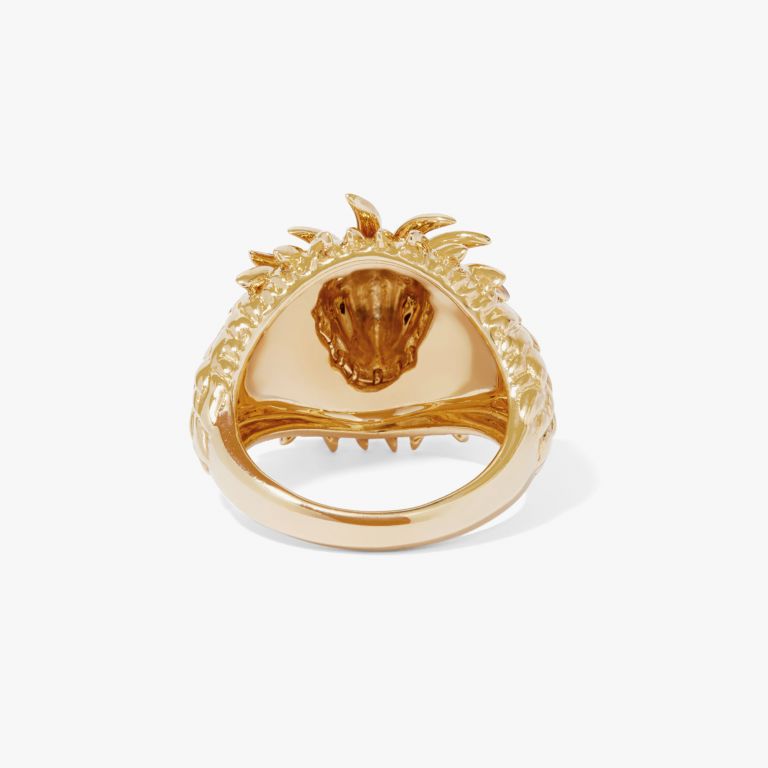 18ct Yellow Gold Sapphire African Lion Ring Annoushka US