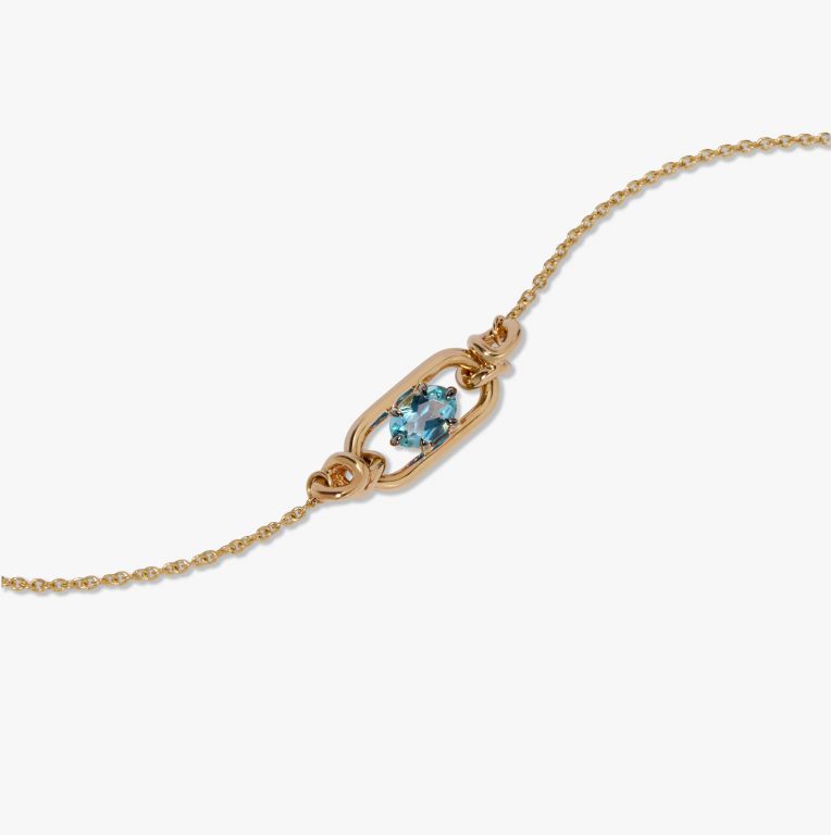 Gem Set Aquamarine March Bracelet 