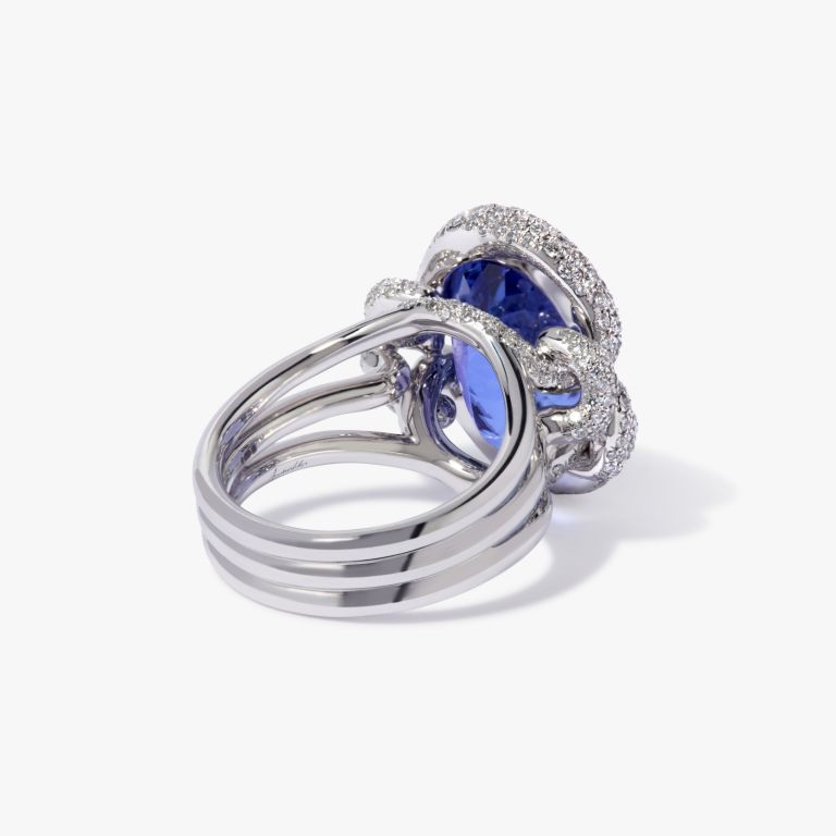 Knuckle Dust Tanzanite & Diamond Ring 