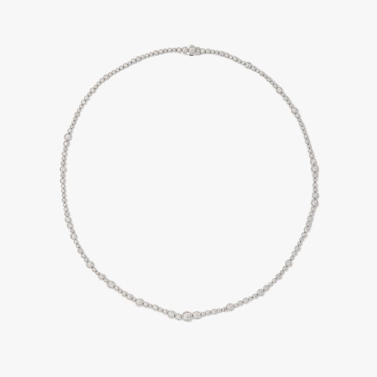 18k Solid White Gold Diamond Tennis Necklace - Annoushka US