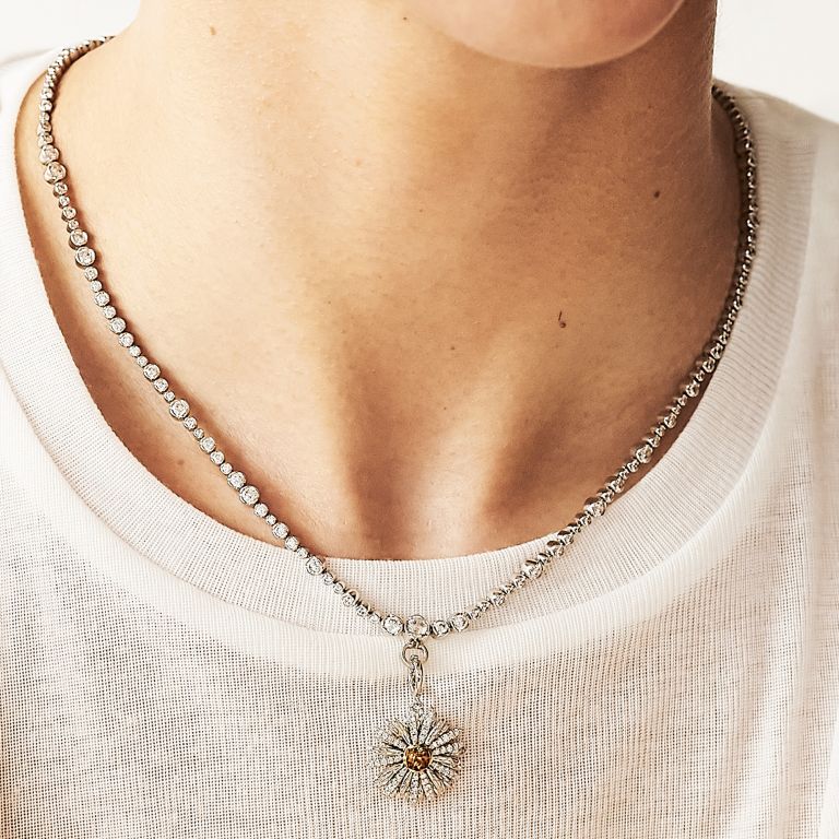 ネックレス　yukiaglass 18k Solid White Gold Diamond Tennis Necklace - Annoushka US