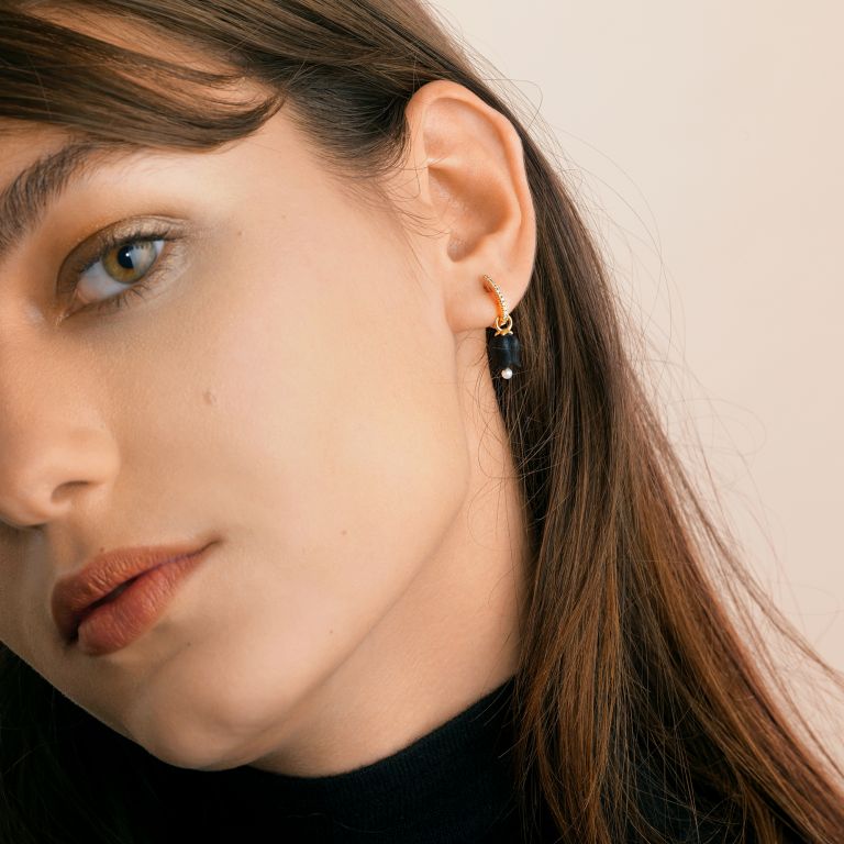 Tulips Ebony Earring Drops