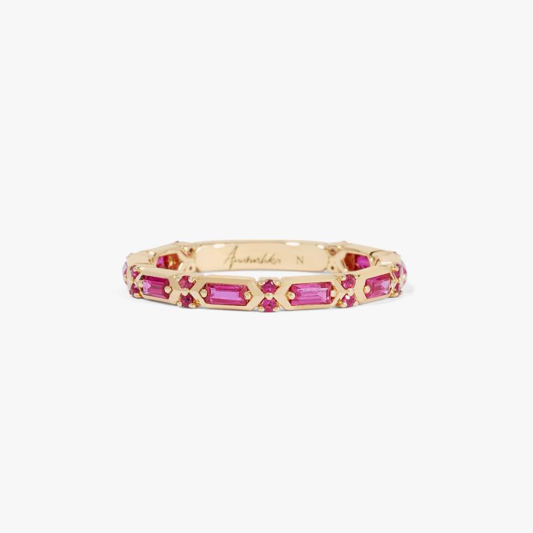 Pink baguette ring shop