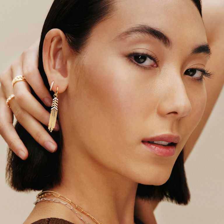 Dusty Diamonds 12mm Hoop Earrings
