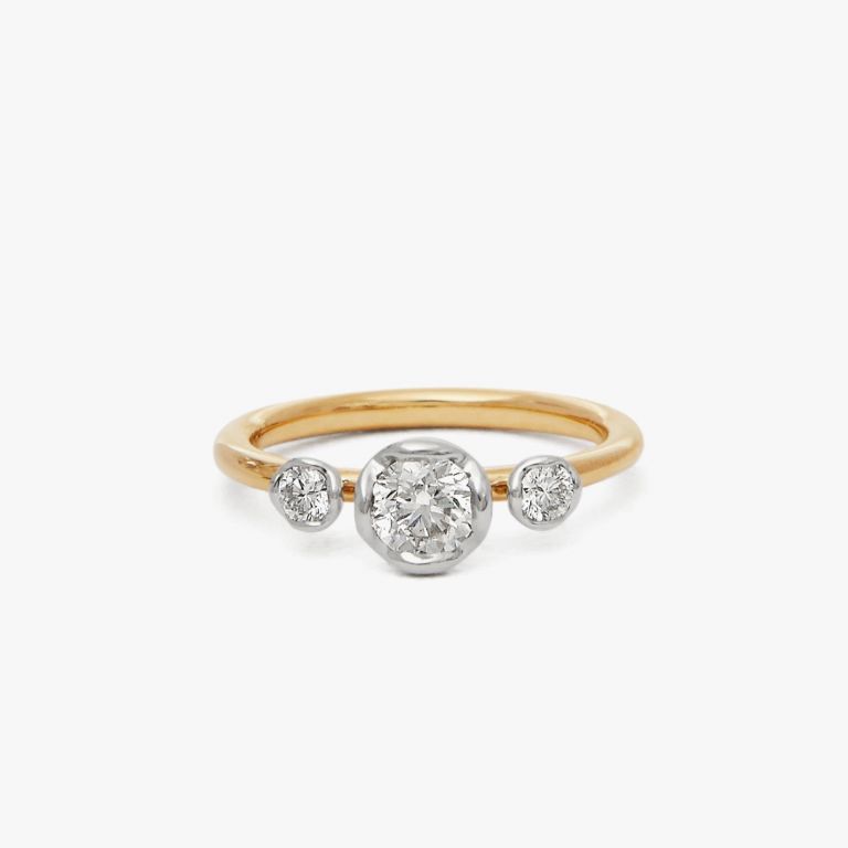 Marguerite 18ct Yellow Gold Three Diamond Engagement Ring