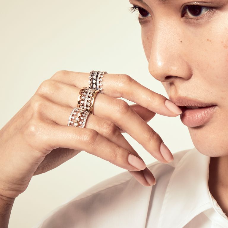 Crown 18kt White Gold Double Diamond Ring Annoushka US