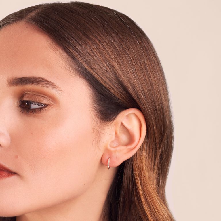 Dusty Diamonds 12mm Hoop Earring
