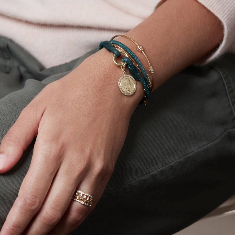 Leather Gold Lovelink Bracelet