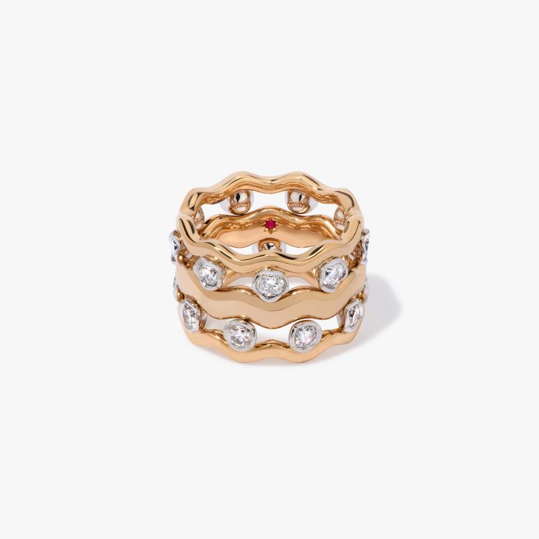 Whoopsie Daisy Diamond & 4mm Ring Stack
