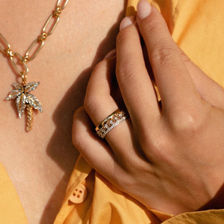 Crown Diamond Ring Stack