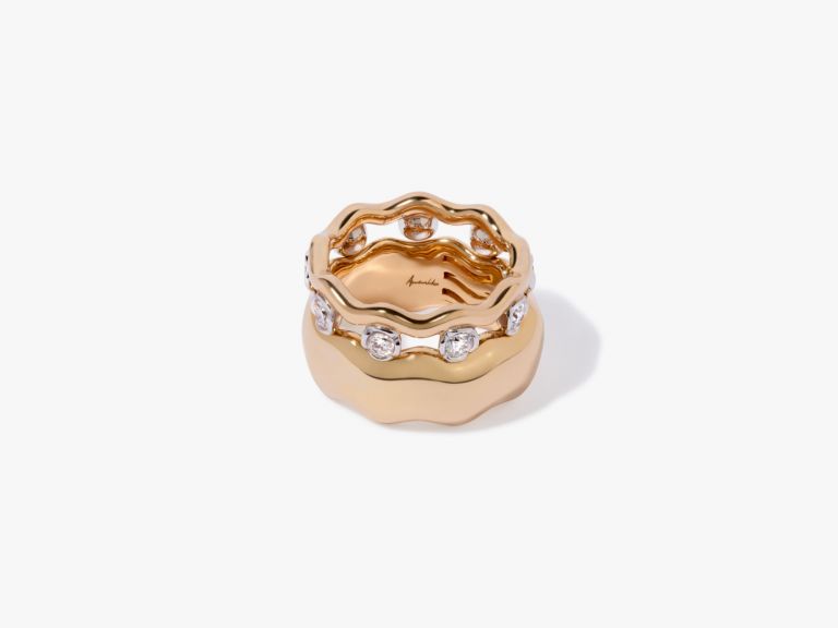 Whoopsie Daisy 18ct Bi Colour Ring Stack Annoushka UK