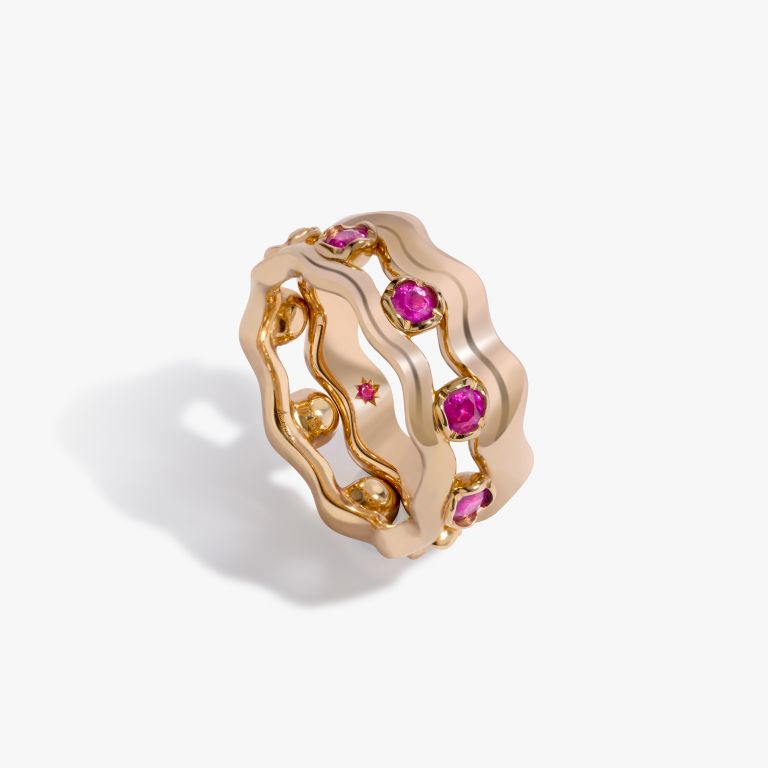 Whoopsie Daisy Sapphire & 4mm Ring Stack