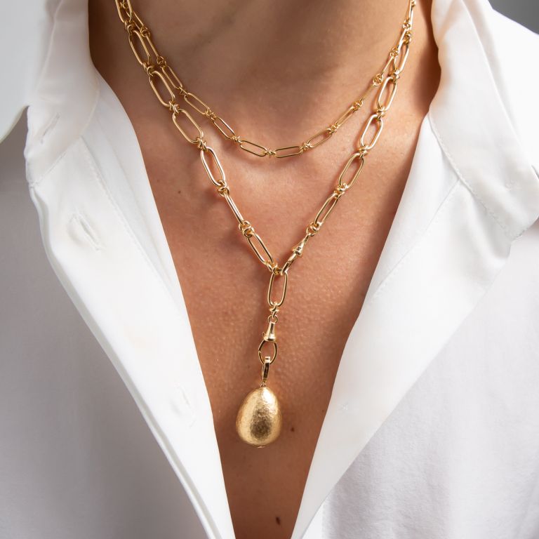 Golden Egg Locket Necklace