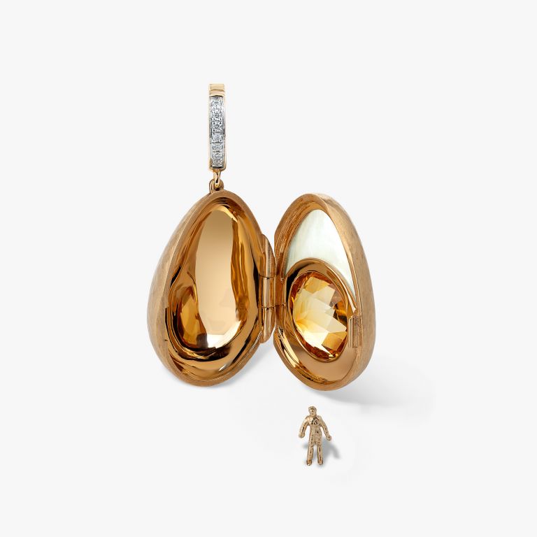 Golden Egg Locket Necklace