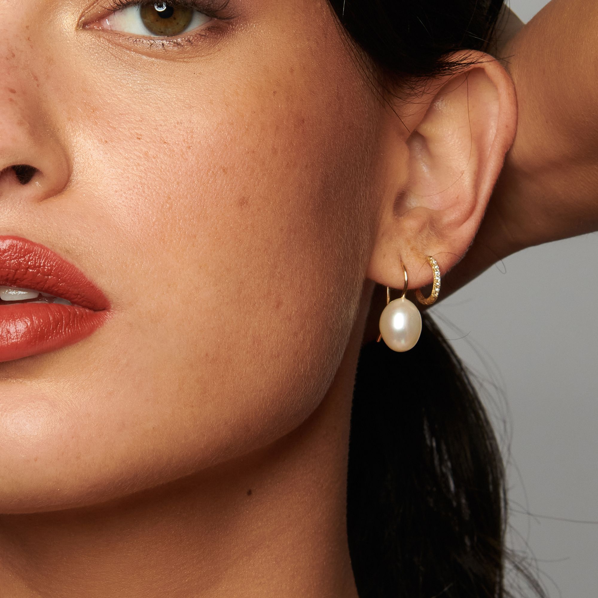 Pearl Hook Drop Earrings